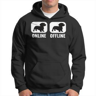Online Offline Dachshund Dachshund Dog Black Hoodie - Seseable