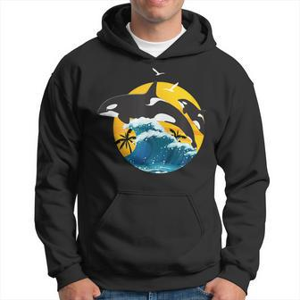 Orca Squad Whale Sunset Sea Animal Wildlife Boys & Girls Hoodie - Monsterry
