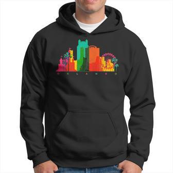 Orlando Skyline Florida Colorful Vintage Orlando Fl Hoodie - Monsterry CA