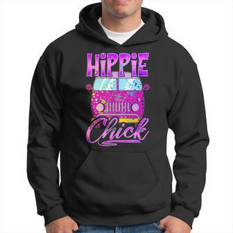 Paint Splatter Hippie Chick Retro Van Pink Love Hippy Hoodie - Monsterry