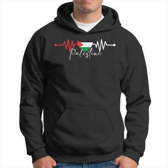 Palestine Heritage Roots Heartbeat Palestinian Flag Pride Hoodie - Thegiftio UK