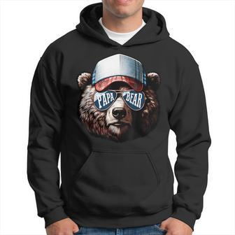 Papa Bear Face Fathers Day Daddy Bear Hoodie - Seseable