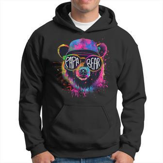 Papa Bear Face Sunglasses Papa Bear Lover Father's Day Hoodie - Seseable