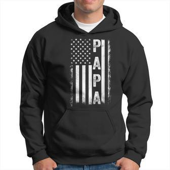 Papa Flag Father's Day 4Th Of July Usa Vintage Hoodie - Thegiftio UK