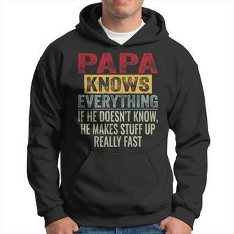 Papa Knows Everything Father's Day Papa Vintage Hoodie - Thegiftio UK