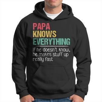 Papa The Man The Myth The Bad Influence He Knows Everything Hoodie - Seseable
