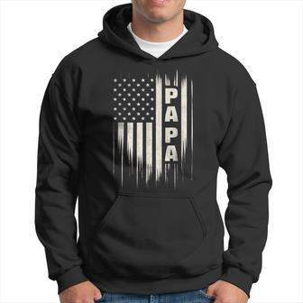 Papa Vintage American Flag Father's Day 4Th Of July Grandpa Hoodie - Thegiftio UK