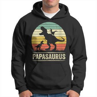 Papasaurus Dinosaur Papa Tyrannosaurus Dino Twin Pack Mit-Ausschnitt Kapuzenpullover - Geschenkecke