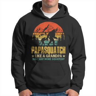Papasquatch Way More Squatchy Grandpa Bigfoot Fathers Day Hoodie - Thegiftio UK