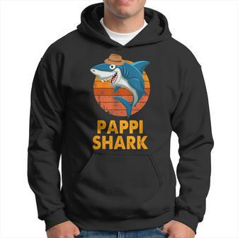 Pappi Shark Vintage Papa Grandpa Father's Day Hoodie - Monsterry