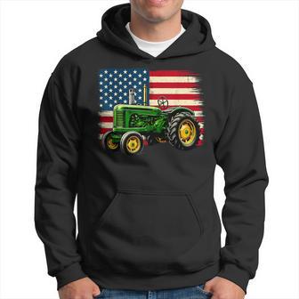 Patriotic Farmer 4Th Of July Tractor Usa Flag Hoodie - Thegiftio UK