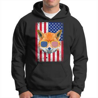 Patriotic Fox 4Th Of July Sunglasses Usa American Flag Hoodie - Monsterry