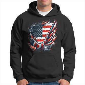 Patriotic Ice Hockey 4Th Of July Usa Independence Day Hoodie - Thegiftio UK