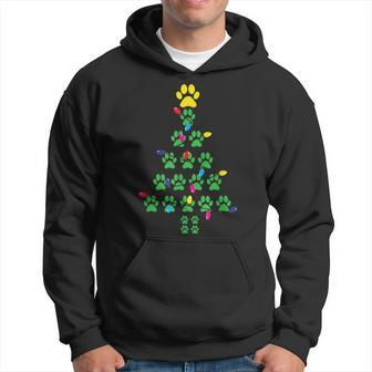 Paws Print Christmas Tree Dog Cat Hoodie - Monsterry UK