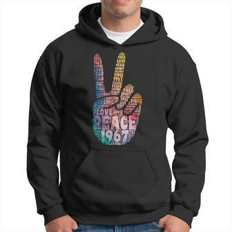 Peace Hand Sign Peace Sign Vintage Hippie Hoodie - Seseable