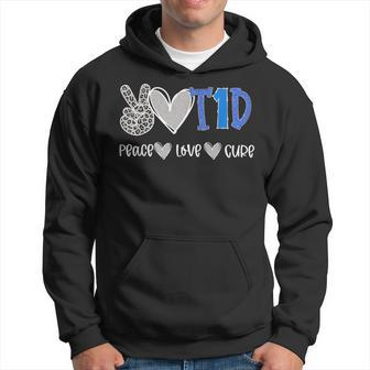 Peace Love Cure Type One Diabetes Awareness T1d Hoodie - Monsterry AU