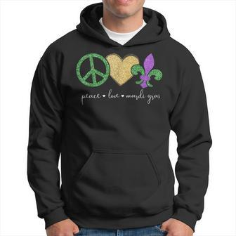 Peace Love Mardi Gras With Fleur De Lis In New Orleans Hoodie | Mazezy CA