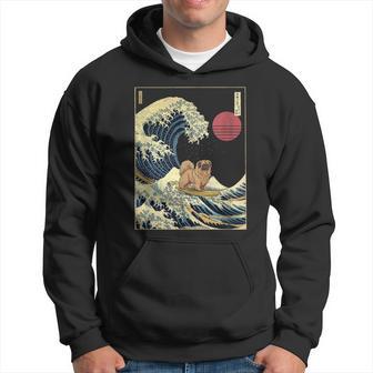 Pekingese Japanese Kanagawa Wave Surf Dog Hoodie - Monsterry UK