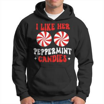I Like Her Peppermint Candies Couples Matching Christmas Hoodie - Thegiftio UK