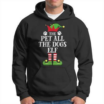 Pet All The Dogs Elf Family Matching Christmas Elf Pajama Hoodie - Thegiftio UK