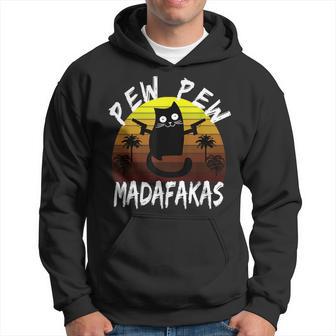 Pew Pew Pew Madafakas Motherfuckers Cat With Weapons Vintage Hoodie - Monsterry DE