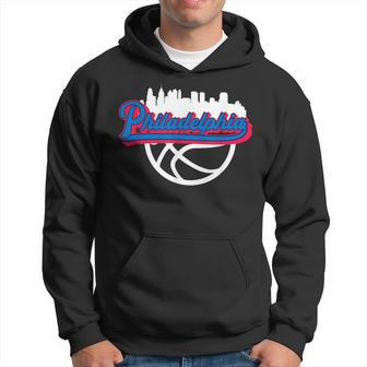 Philadelphia Vintage Basketball Script City Skyline Fan Hoodie - Monsterry CA