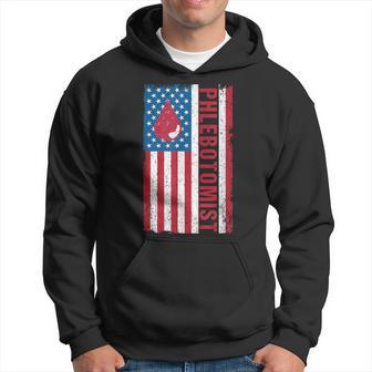 Phlebotomist Blood Donor American Flag Usa Phlebotomy Hoodie - Monsterry UK