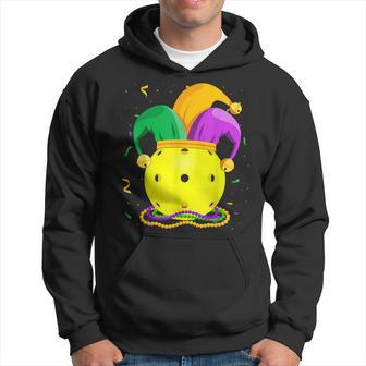 Pickleball Ball & Jester Hat Mardi Gras Fat Tuesday Parade Hoodie - Monsterry AU