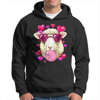 Pig Bubblegum Sheep Valentines Pink Sunglasses Sheep Hoodie - Monsterry CA
