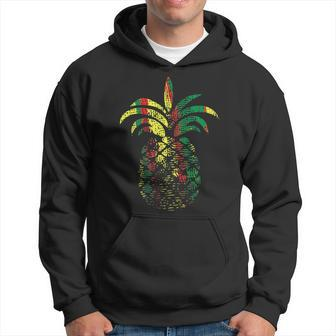 Pineapple Reggae Gold Beach Hawaiian T Hoodie - Monsterry