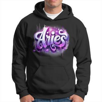 Pink & Purple Aries Zodiac Star Sign Hoodie - Monsterry AU