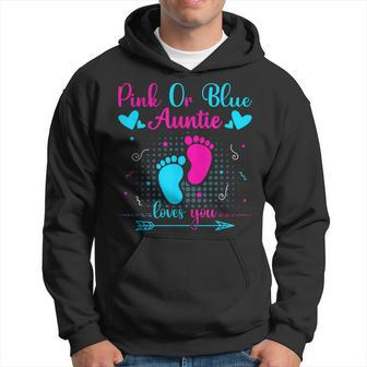 Pink Or Blue Auntie Loves You Cute Gender Reveal Party Baby Hoodie - Thegiftio UK