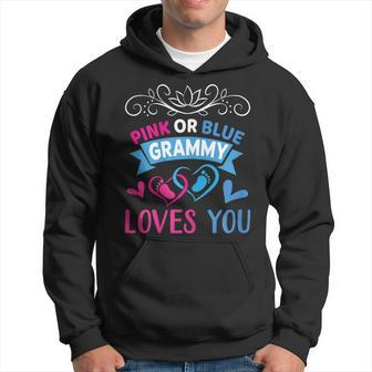 Pink Or Blue Grammy Loves You Gender Reveal Party Shower Hoodie - Monsterry DE