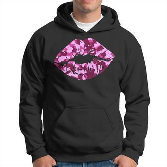Pink Camo Kiss Military Soldier Camouflage Lips Hoodie - Monsterry UK