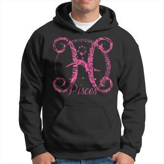 Pink Pisces Zodiac Sign Birth Star February March Birthday Hoodie - Monsterry DE