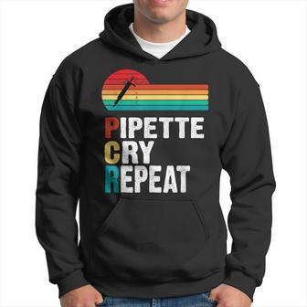 Pipette Cry Repeat Pcr Retro Vintage Dna Lab Scientist Hoodie - Monsterry AU
