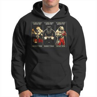 Pitbull Boxing Protect Respect Defeat Hoodie | Mazezy