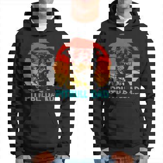 Pitbull Dad Father's Day Vintage Dog Dad Family Matching Hoodie - Thegiftio UK