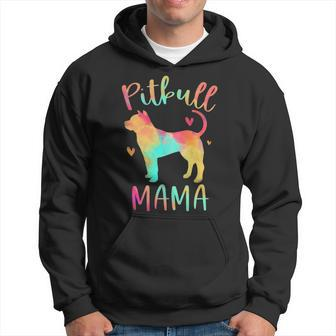 Pitbull Mama Colorful Pitbull Terrier Pittie Dog Mom Hoodie | Mazezy