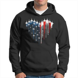 Plane Flag Heart America 4Th Of July Hoodie - Monsterry