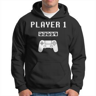 Player 1 Player 2 Ready Player 3 Loading Pregnancy Ps Hoodie - Thegiftio UK