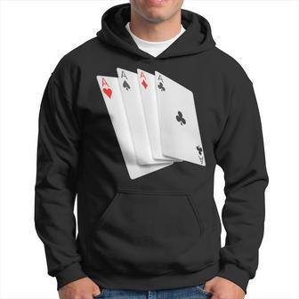 Poker Four Aces Casino Gambling Idea Hoodie - Monsterry