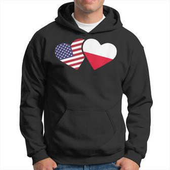 Poland Usa Flag T Heart Polish American Love Hoodie - Monsterry AU