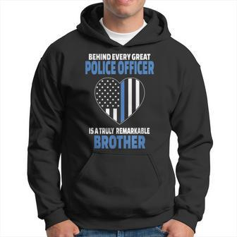 Police Officer Brother Cute Heart Flag Hoodie - Monsterry CA
