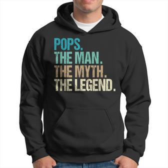 Pops The Man The Myth The Legend Father's Day Retro Hoodie - Thegiftio UK