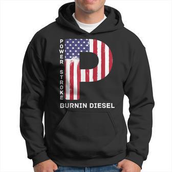 Power Stroke Diesel Car T Power Stroke Flag Hoodie - Monsterry UK