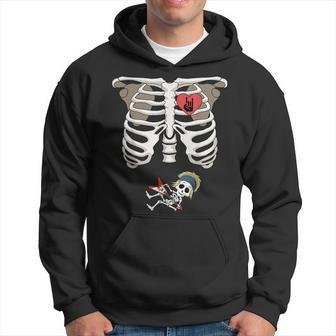 Pregnancy Skeleton Rib Cage Rocker Bump Hoodie - Monsterry AU