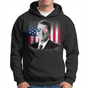 President Reagan Usa Flag Patriotic American 4Th Of July Hoodie - Monsterry