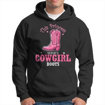 Princess Cowgirl Wears Western Cowboy Boots Farm Girls Hoodie - Seseable
