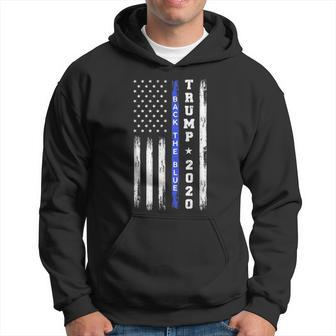 Pro Trump Back The Blue Thin Blue Line American Flag Police Hoodie - Monsterry